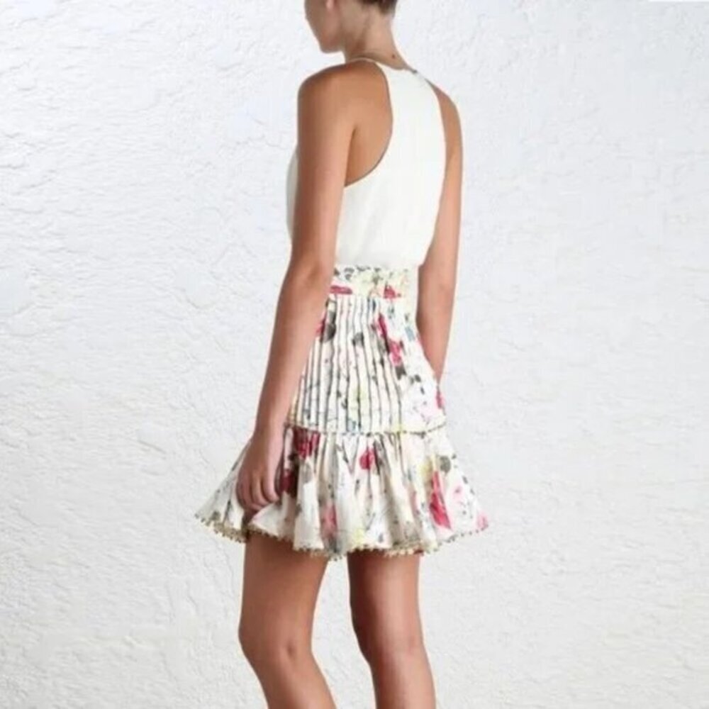 RARE Zimmermann Mischief Tuck Beaded Linen Skirt Size 0 XS - Picture 10 of 14